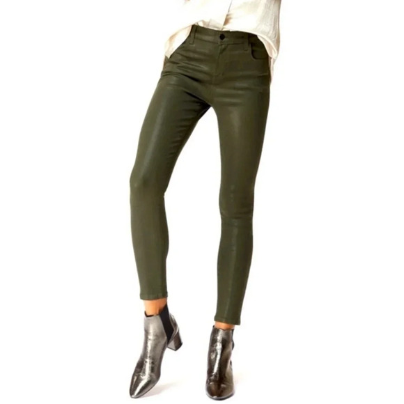 J Brand Alana Jeans in Coated Ivy Vine - Picture 1 of 8
